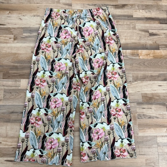 Haystacks Delight Switchstacks Reversible Crop Pant L  Beige Floral Pants Boho - Picture 10 of 11
